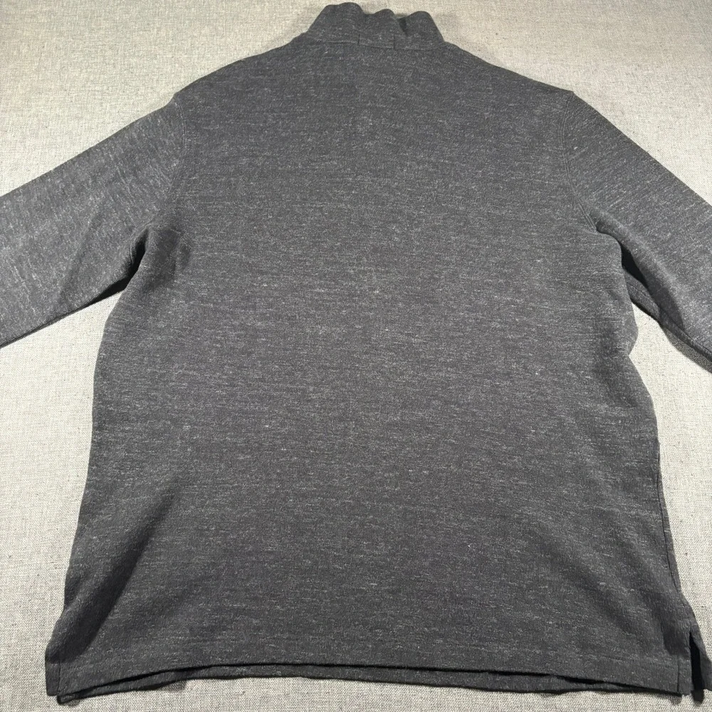 Polo Ralph Lauren Quarter Zip Pullover Mens XL Gray Estate Rib Cotton Sweater